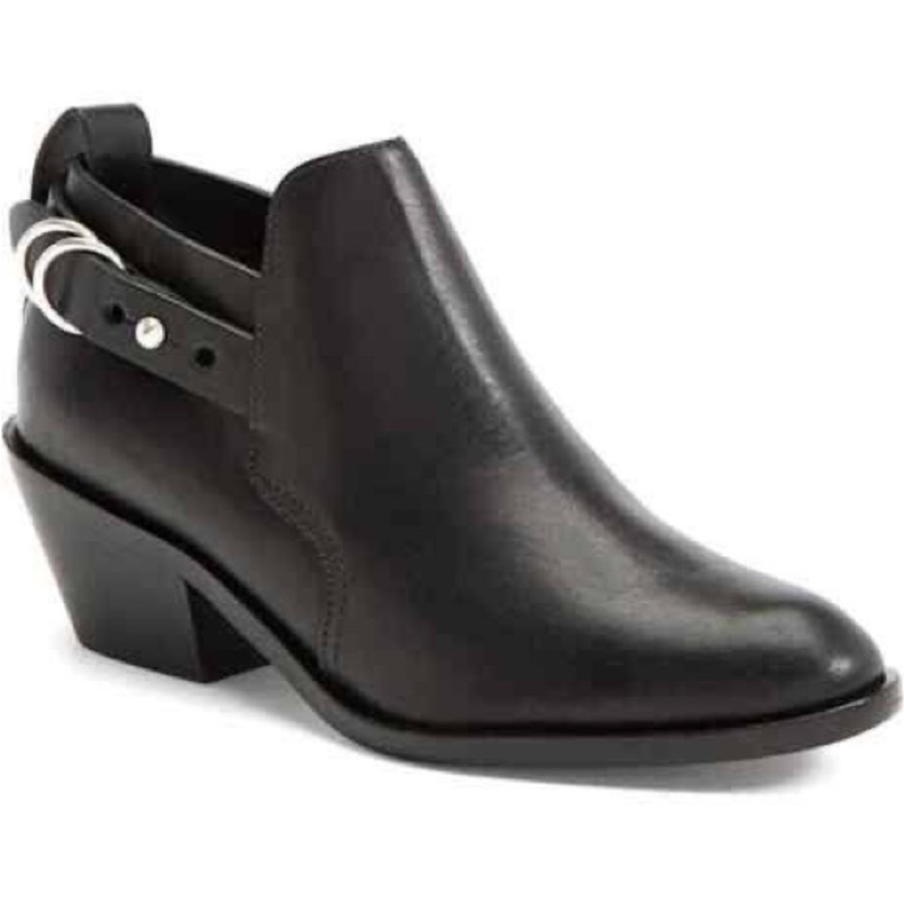 Rag & Bone Sullivan Black Leather Western Ankle Boots Size 39.5